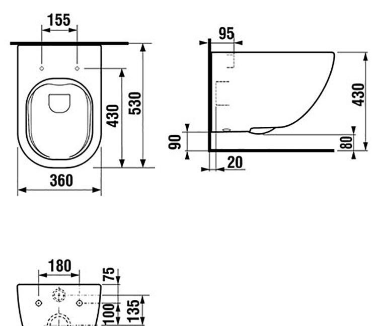 Laufen Basal, Унитаз подвесной, 8.66E1.0.000.000.1