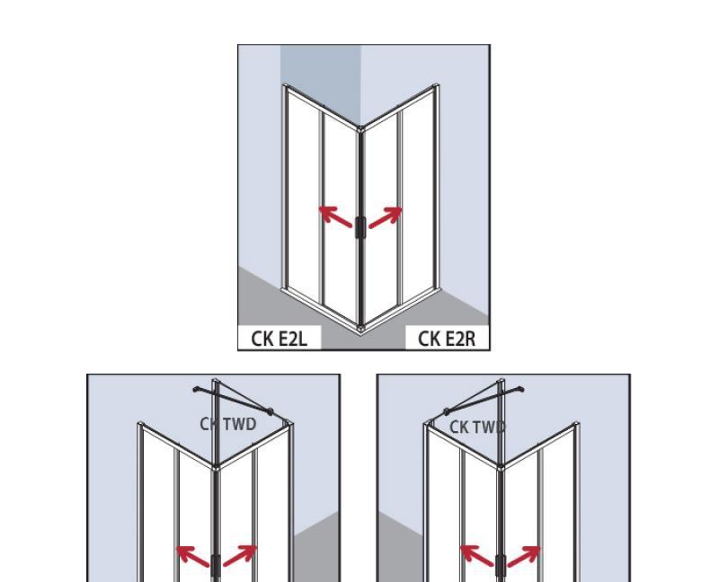 Душевая дверь - Kermi, Cada XS, 100x200 см, CKE2R08020VPK