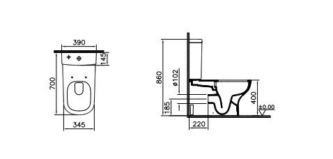 Vitra D-light, Унитаз компакт, 9014B003-7209