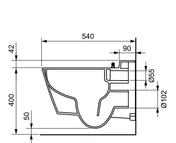 Tece One, Унитаз подвесной, 9700200