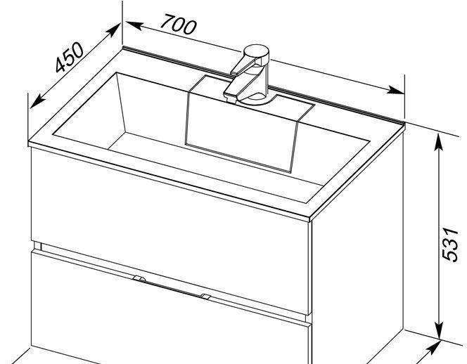 Aquanet Алвита, Тумба с раковиной, 00213093