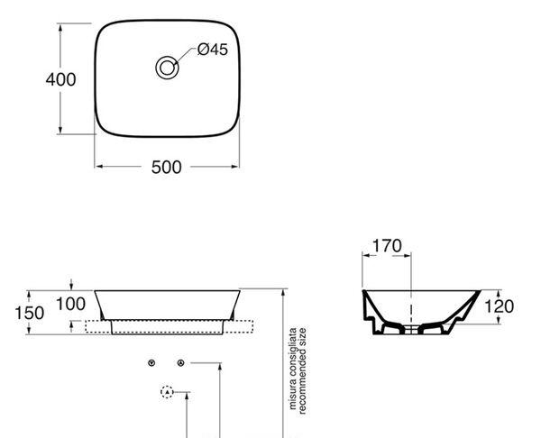 Azzurra Prua, Раковина, PRLN05040000BI/(PRU50/IN bi)*0