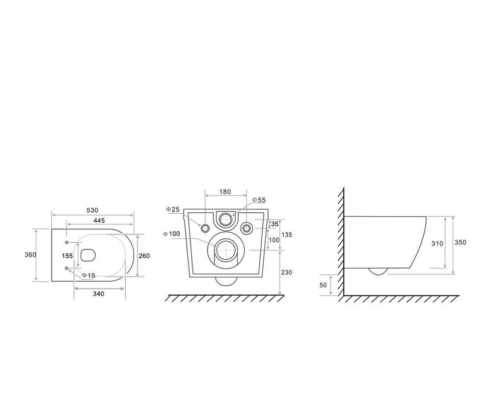 Tece TECEspring R, Унитаз подвесной, 9700998