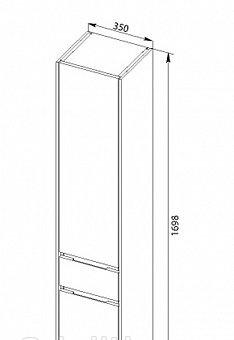 Aquanet Латина, Шкаф-пенал, 00187544