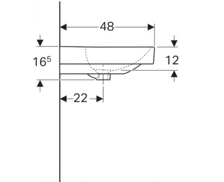 Geberit Smyle Square, Раковина, 500.253.01.1