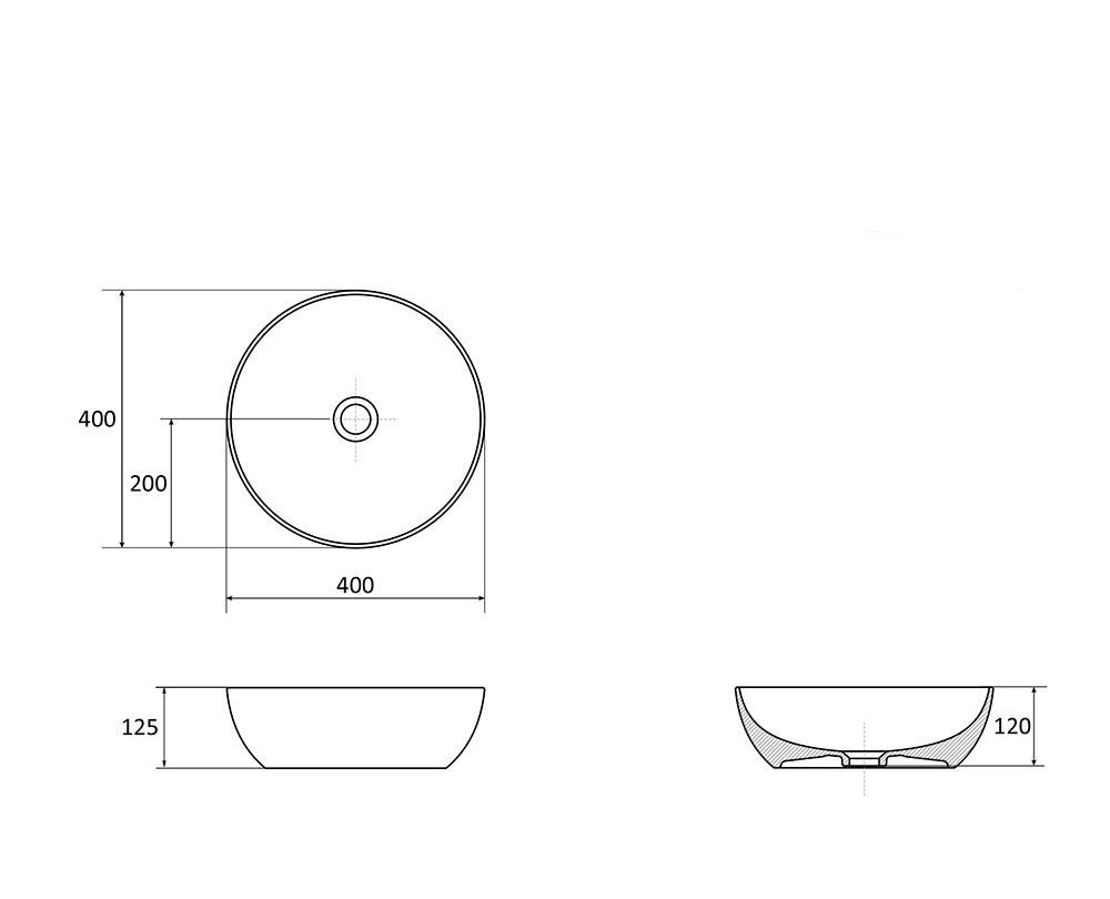 Раковина - Ravak, Uni, 40x40x12.5 см, XJX01140003 / 400 B SLIM XJX01140003