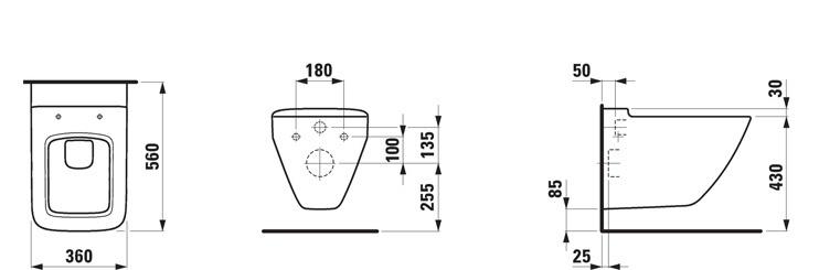 Laufen Palace, Унитаз подвесной, 8.2070.0.000.000.1