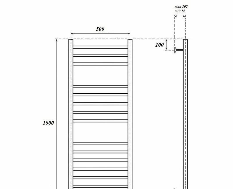 Полотенцесушитель электрический - Point, Аврора, 10.2x53.2x100 см, PN10150SE
