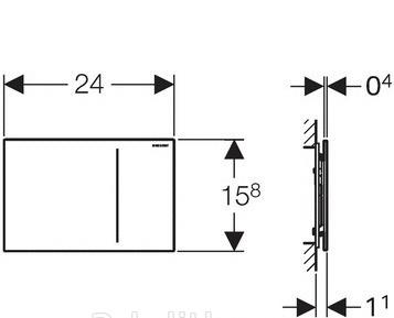 Кнопка смыва - Geberit, Sigma 70, 1.1x24x15.8 см, 115.620.SI.1