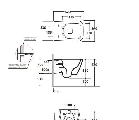 Globo Stone, Унитаз подвесной, STS05.BI