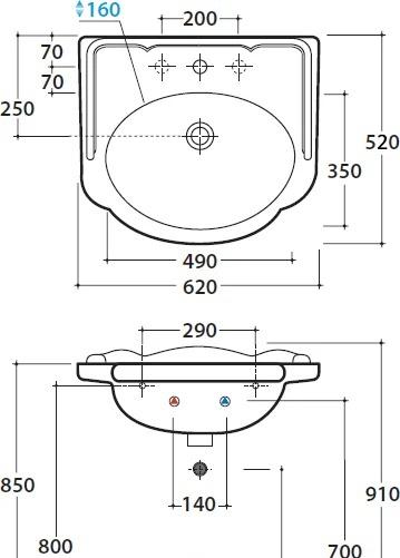 Globo Paestum, Раковина, PA057.BI*1
