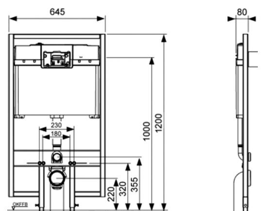 Инсталляция для унитаза - Tece, Profil, 8x64.5x120 см, 9300500