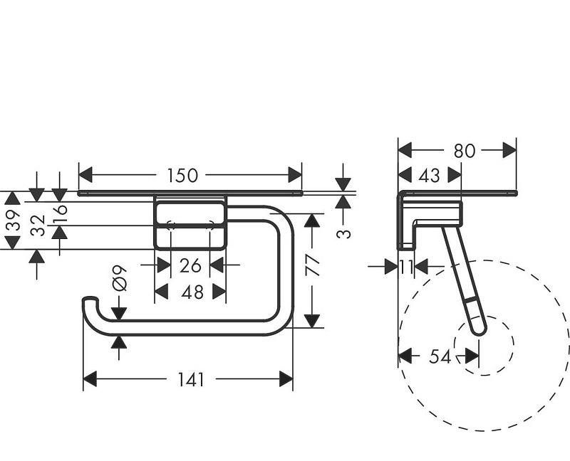 Hansgrohe AddStoris, Держатель туалетной бумаги, 41772670
