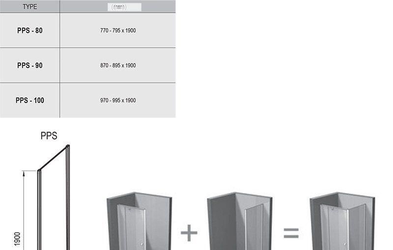 Боковая стенка - Ravak, Pivot, 0.6x100x190 см, 90GA0U00Z1