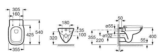 Roca Debba, Унитаз подвесной, 346997000