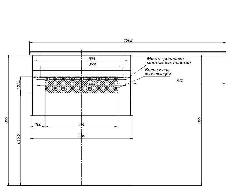 Aquanet Токио, Тумба для раковины, 00236917