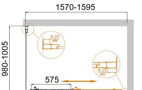 Душевой уголок - Cezares, Molveno, 100x160x190 см, MOLVENO-AH-11-160/100-C-Cr-IV