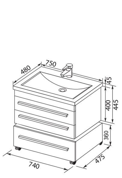Aquanet Верона, Тумба для раковины, AZALEA / AZ.BP
