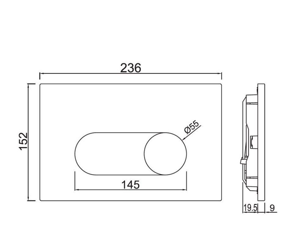 Кнопка смыва - Jaquar, Ornamix Prime, 23.6x15.2 см, JCP-CHR-102415
