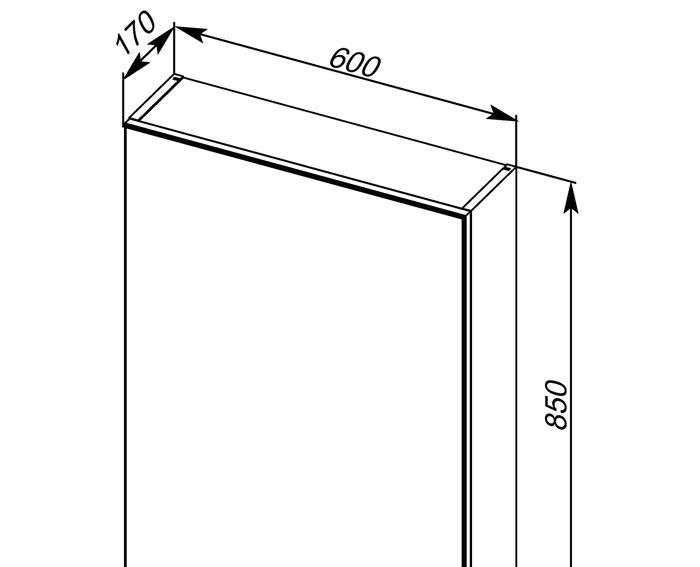 Aquanet Мадейра, Шкаф-зеркало, SPC-GRT-600-600-LED-TCH