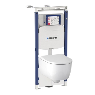 Geberit iCon, Унитаз подвесной с инсталляцией и кнопкой, 500.362.TC.I