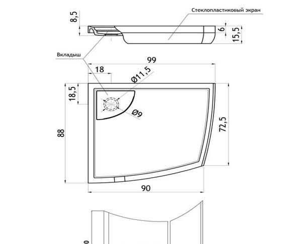 Душевой уголок - Aquanet, IVA, 88x99x190 см, 00184521