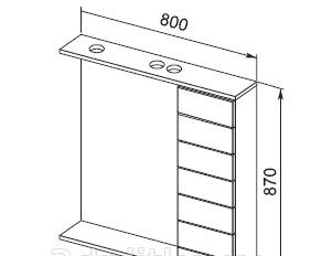 Aquanet Сити, Шкаф-зеркало, Люкс Plus ЛС-00000663