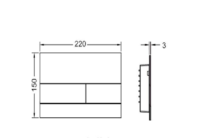 Кнопка смыва - Tece, TECEsquare II, 3x22x15 см, 9240834