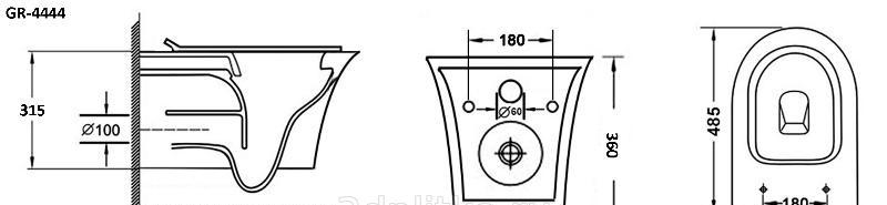 Grossman без коллекции, Унитаз подвесной, GR-4444