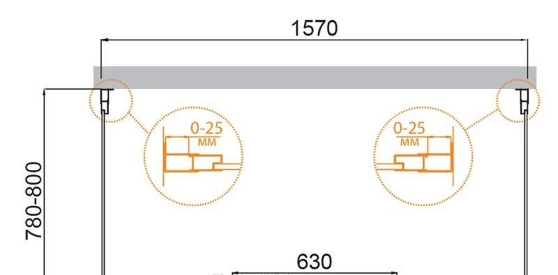 Душевой уголок - Cezares, Molveno, 80x160x195 см, MOLVENO-AH-22-160/80-C-Cr-IV