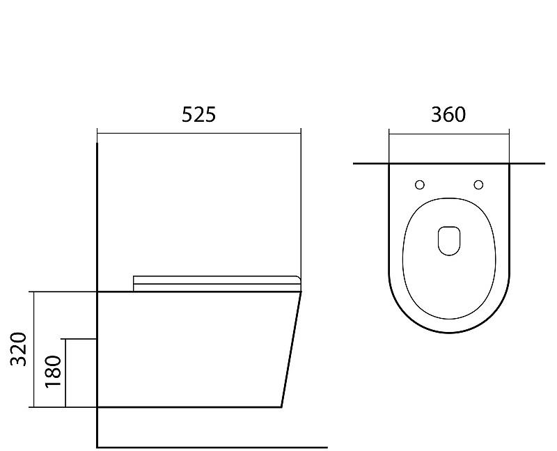 Aquatek Вега, Унитаз подвесной, AQ1905-MB