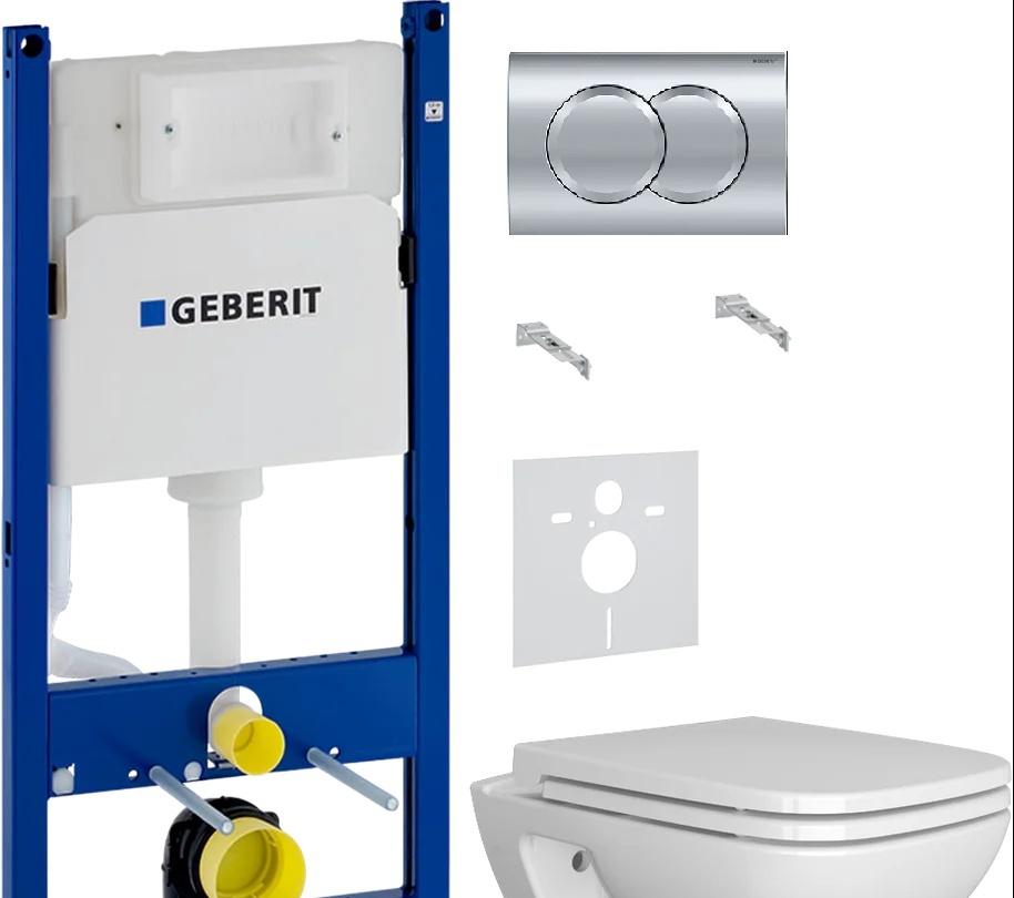 Geberit без коллекции, Унитаз подвесной с инсталляцией и кнопкой, 1P2155S0000BF / 1.P215.5.S00.00B.F