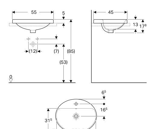 Geberit Variform, Раковина, 500.720.01.2