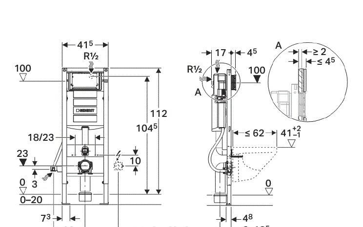 Инсталляция для унитаза - Geberit, Duofix UP320, 17x41.5x112 см, 111.361.00.5