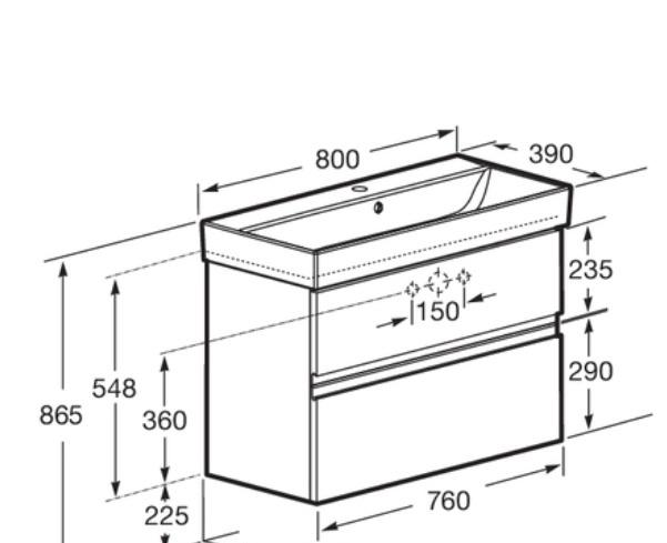 Roca Oleta, Тумба для раковины, A857640806