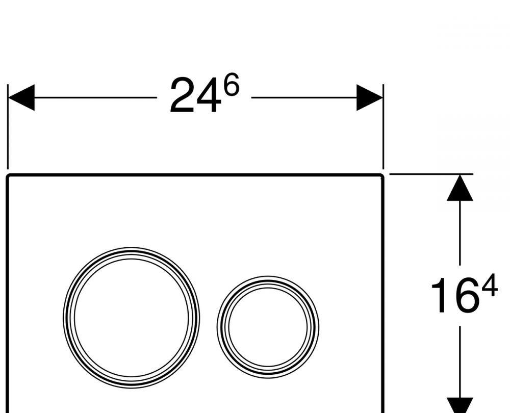 Кнопка смыва - Geberit, Sigma 21, 1.4x24.6x16.4 см, 115.884.SI.1
