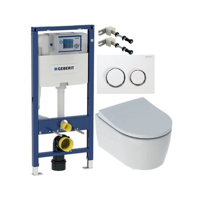 Geberit iCon, Унитаз подвесной с инсталляцией и кнопкой, 500.060.TC.I