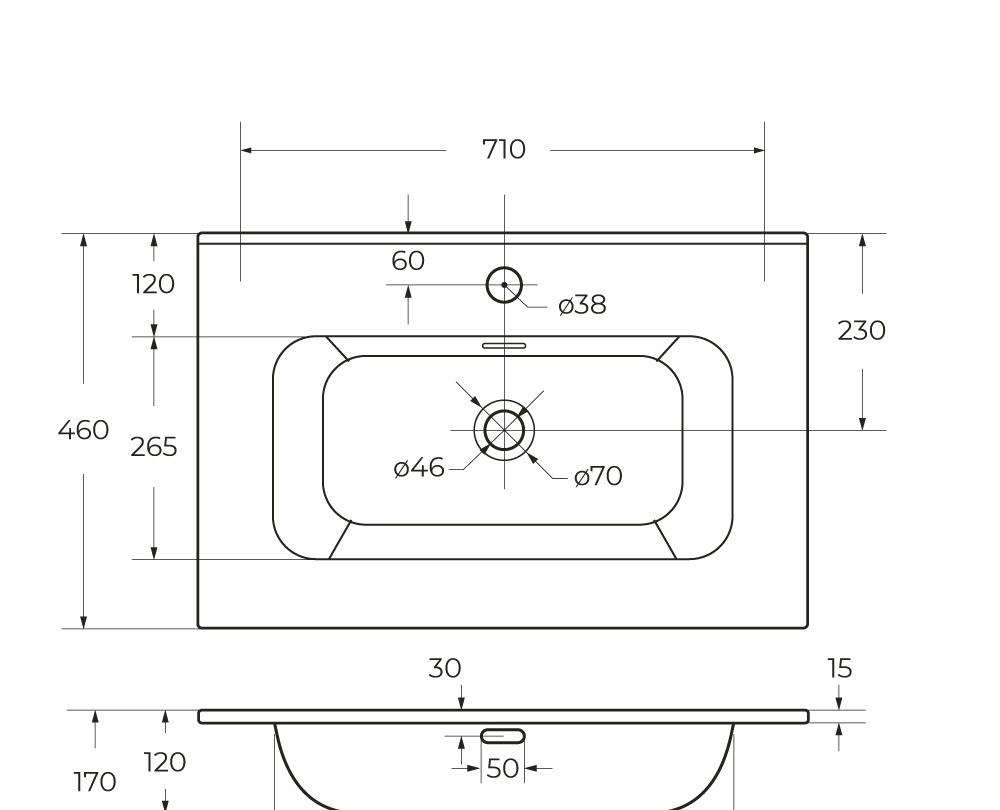 Cezares Duet, Раковина, CZR-8095-70