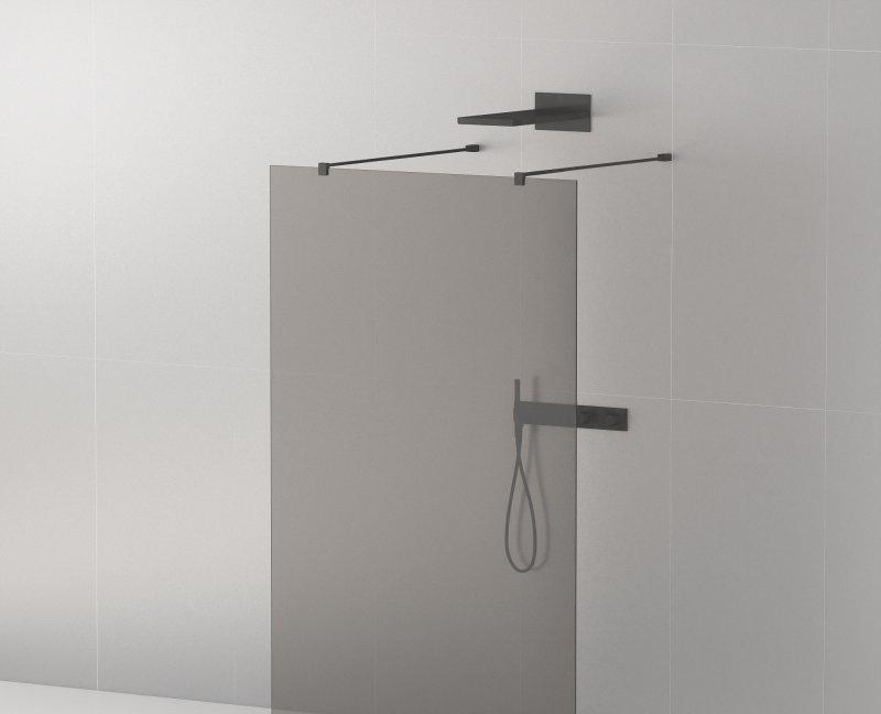 Душевая перегородка - Cezares, Liberta, 110x120x195 см, LIBERTA-L-2-110-120-GR-NERO