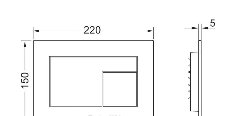Кнопка смыва - Tece, Velvet, 0.5x22x15 см, 9240732