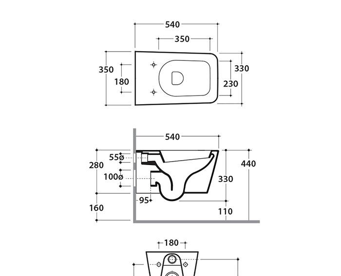 Globo Incantho, Унитаз подвесной, INS04.BI