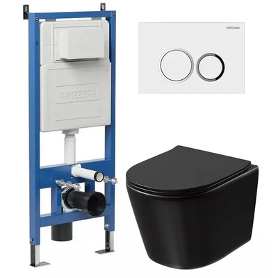 Grossman без коллекции, Унитаз подвесной с инсталляцией и кнопкой, 97.4477BMSQ.01.000