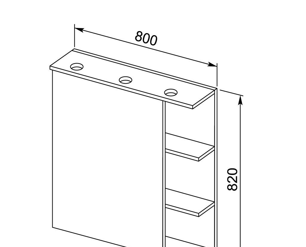 Aquanet Лаконика, Шкаф-зеркало, E4730-00