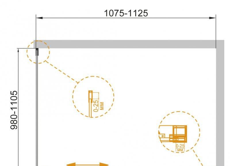 Душевой уголок - Cezares, Duet Soft, 110x100x195 см, DUET SOFT-AH-1-110/100-C-Cr