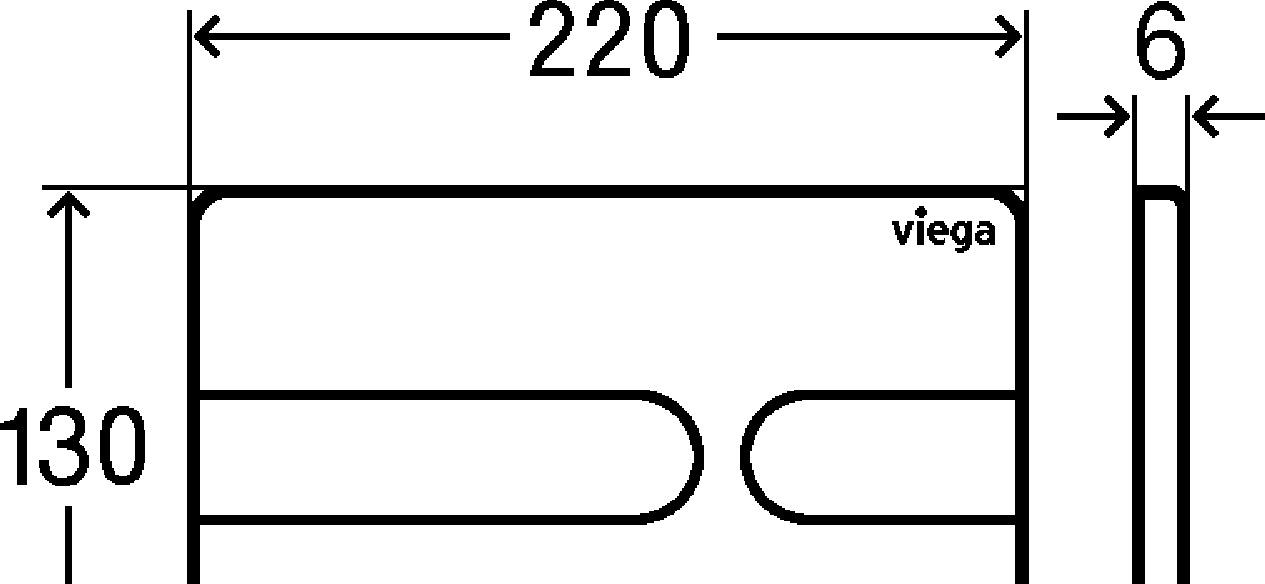 Кнопка смыва - Viega, Prevista, 6x22x13 см, 773052 / 8613.1