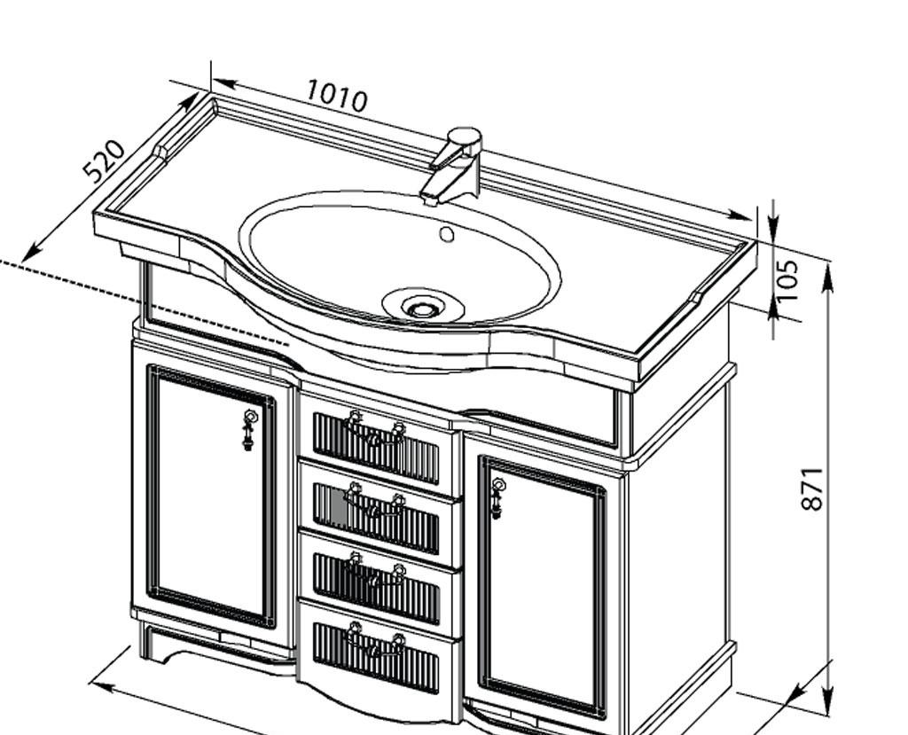 Aquanet Луис, Тумба для раковины, 00172698