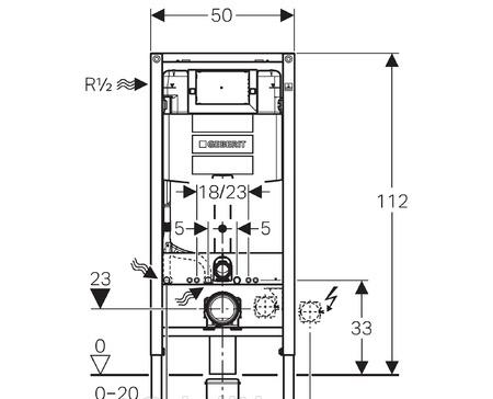 Инсталляция для унитаза - Geberit, Duofix Omega, 13.5x50x112 см, 111.060.00.1
