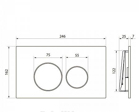 Point Элемент, Унитаз подвесной с инсталляцией и кнопкой, PN48419SB