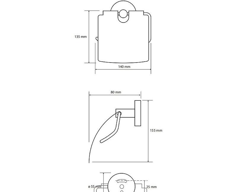 Bemeta Hematit, Держатель туалетной бумаги, 159112012