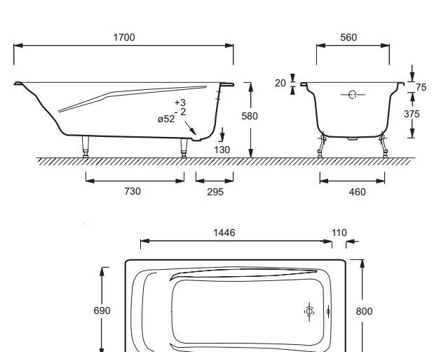 Jacob Repos, Чугунная ванна, E2918-S-00